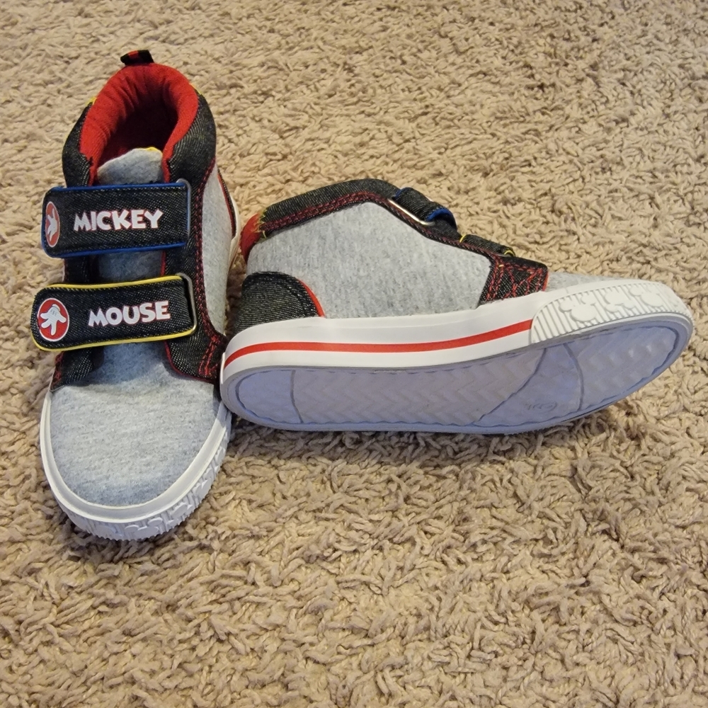 Disney Mickey Mouse Toddler Boys Shoes SNEAKERS High Tops - Picture 3 of 6